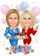 Par tema163 (2 personer) - karikaturtegning efter dine fotos - Just Karikatur