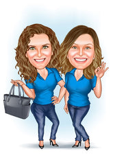 Par tema162 (2 personer) - karikaturtegning efter dine fotos - Just Karikatur