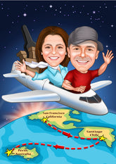 Par tema136 (2 personer) - karikaturtegning efter dine fotos - Just Karikatur