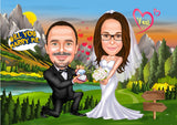 Par tema178 (2 personer) - karikaturtegning efter dine fotos - Just Karikatur
