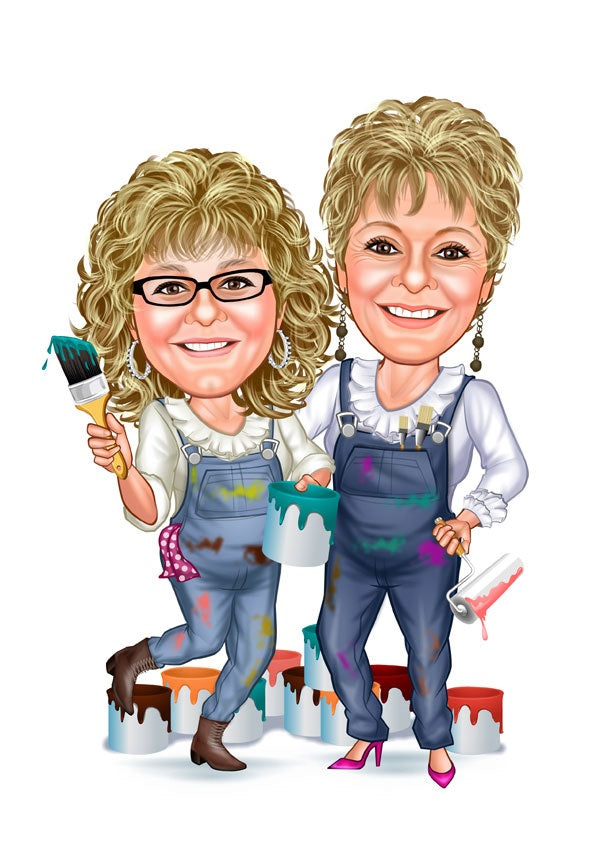 Par tema160 (2 personer) - karikaturtegning efter dine fotos - Just Karikatur