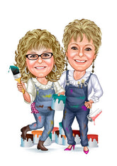 Par tema160 (2 personer) - karikaturtegning efter dine fotos - Just Karikatur