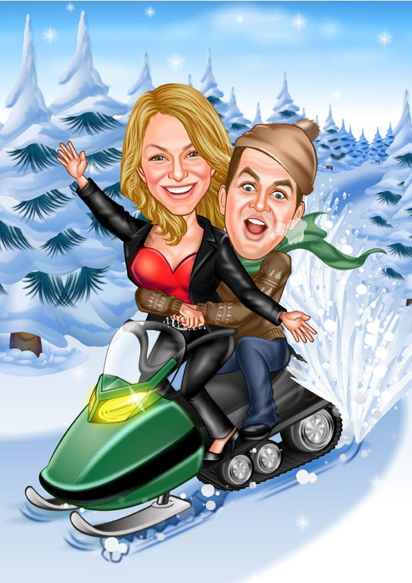 Par tema51 (2 personer) - karikaturtegning efter dine fotos - Just Karikatur