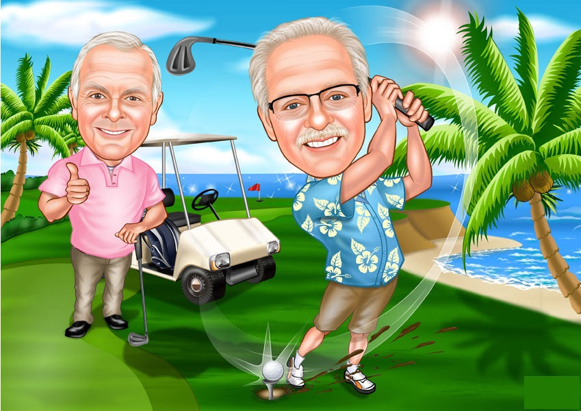 Par tema177 (2 personer) - karikaturtegning efter dine fotos - Just Karikatur