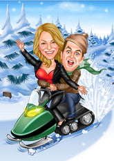 Par tema51 (2 personer) - karikaturtegning efter dine fotos - Just Karikatur