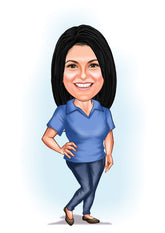 Til hende tema41 (1 person) - karikaturtegning efter dine fotos - Just Karikatur