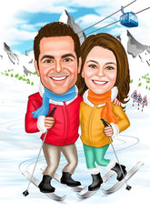 Par tema48 (2 personer) - karikaturtegning efter dine fotos - Just Karikatur