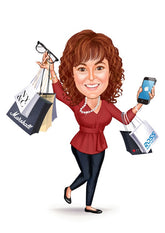 Til hende tema36 (1 person) - karikaturtegning efter dine fotos - Just Karikatur