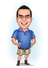 Til ham tema50 (1 person) - karikaturtegning efter dine fotos - Just Karikatur