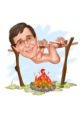 Til ham tema49 (1 person) - karikaturtegning efter dine fotos - Just Karikatur