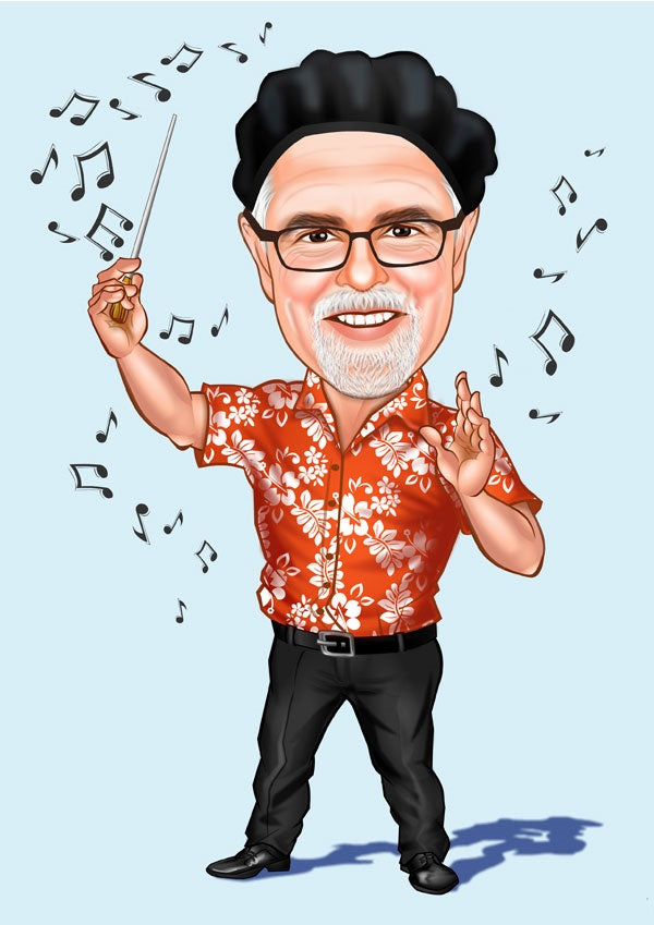 Til ham tema46 (1 person) - karikaturtegning efter dine fotos - Just Karikatur