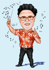 Til ham tema46 (1 person) - karikaturtegning efter dine fotos - Just Karikatur