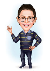 Børn tema30 (1 person) - karikaturtegning efter dine fotos - Just Karikatur