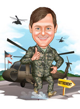 Politi & Militær tema44 (1 person) - karikaturtegning efter dine fotos - Just Karikatur