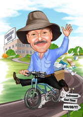 Jubilæum & Afsked tema43 (1 person) - karikaturtegning efter dine fotos - Just Karikatur