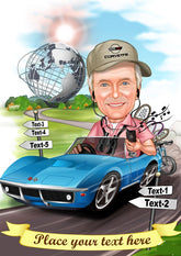 Jubilæum & Afsked tema42 (1 person) - karikaturtegning efter dine fotos - Just Karikatur