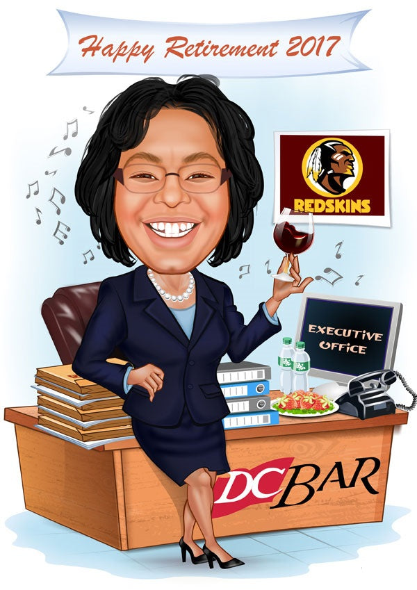 Jubilæum & Afsked tema13 (1 person) - karikaturtegning efter dine fotos - Just Karikatur