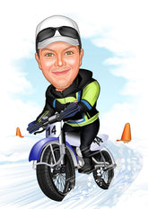 Sports tema40 (1 person) - karikaturtegning efter dine fotos - Just Karikatur