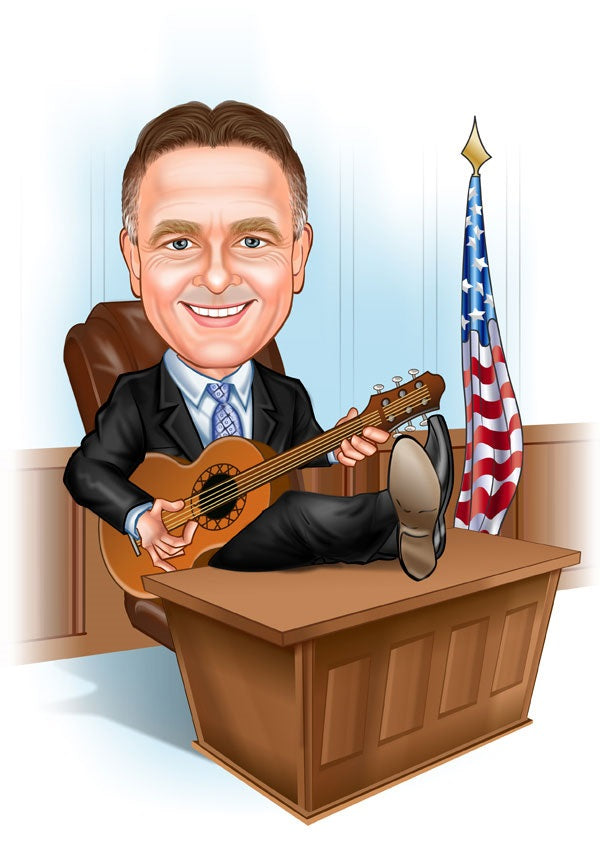 Arbejde & Erhverv tema32 (1 person) - karikaturtegning efter dine fotos - Just Karikatur