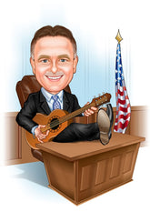 Arbejde & Erhverv tema32 (1 person) - karikaturtegning efter dine fotos - Just Karikatur