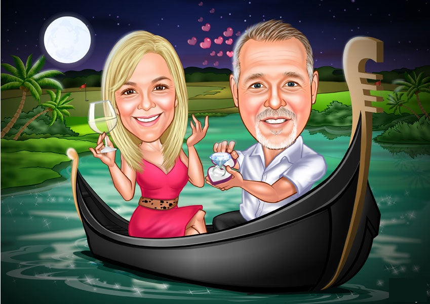 Par tema188 (2 personer) - karikaturtegning efter dine fotos - Just Karikatur