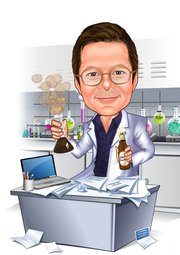 Arbejde & Erhverv tema27 (1 person) - karikaturtegning efter dine fotos - Just Karikatur