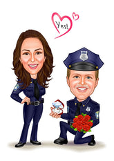 Par tema42 (2 personer) - karikaturtegning efter dine fotos - Just Karikatur