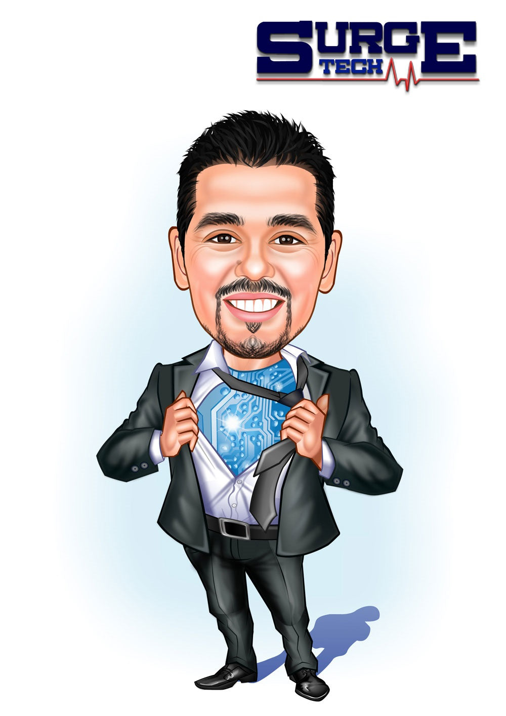 Virksomhed tema91 (1 person) - karikaturtegning efter dine fotos - Just Karikatur