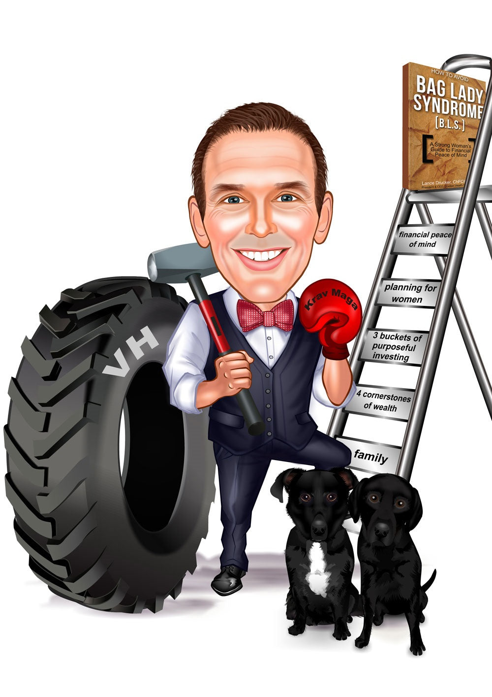 Virksomhed tema85 (1 person) - karikaturtegning efter dine fotos - Just Karikatur