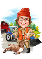 Til hende tema33 (1 person) - karikaturtegning efter dine fotos - Just Karikatur