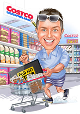 Til ham tema32 (1 person) - karikaturtegning efter dine fotos - Just Karikatur