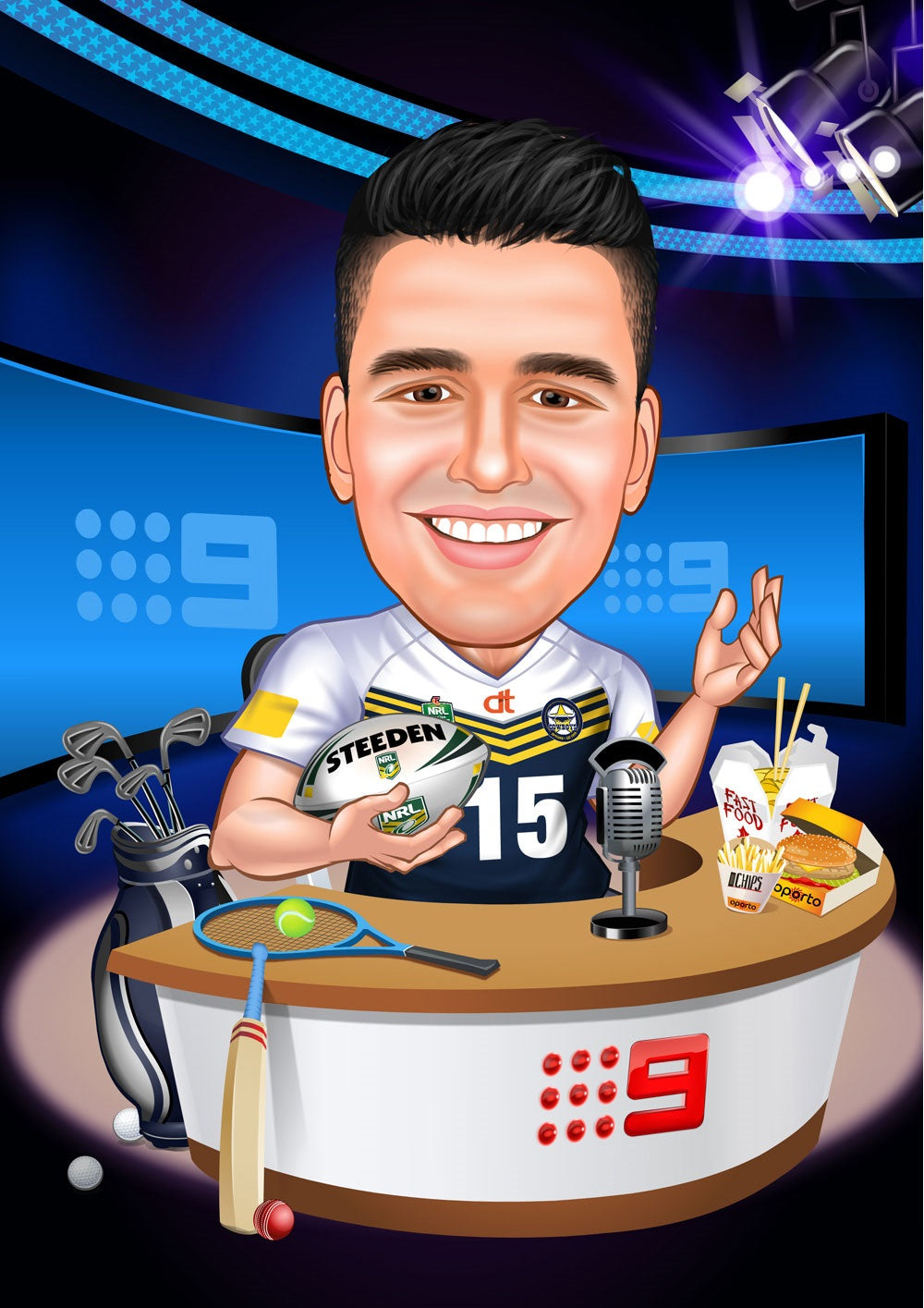 Arbejde & Erhverv tema55 (1 person) - karikaturtegning efter dine fotos - Just Karikatur