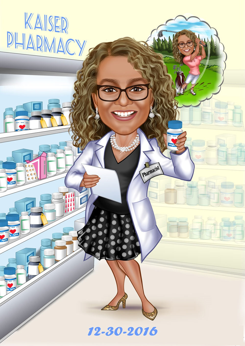 Medicinsk tema1 (1 person) - karikaturtegning efter dine fotos - Just Karikatur