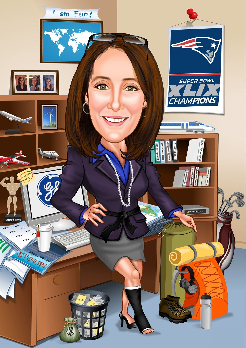 Jubilæum & Afsked tema10 (1 person) - karikaturtegning efter dine fotos - Just Karikatur