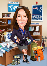 Jubilæum & Afsked tema10 (1 person) - karikaturtegning efter dine fotos - Just Karikatur