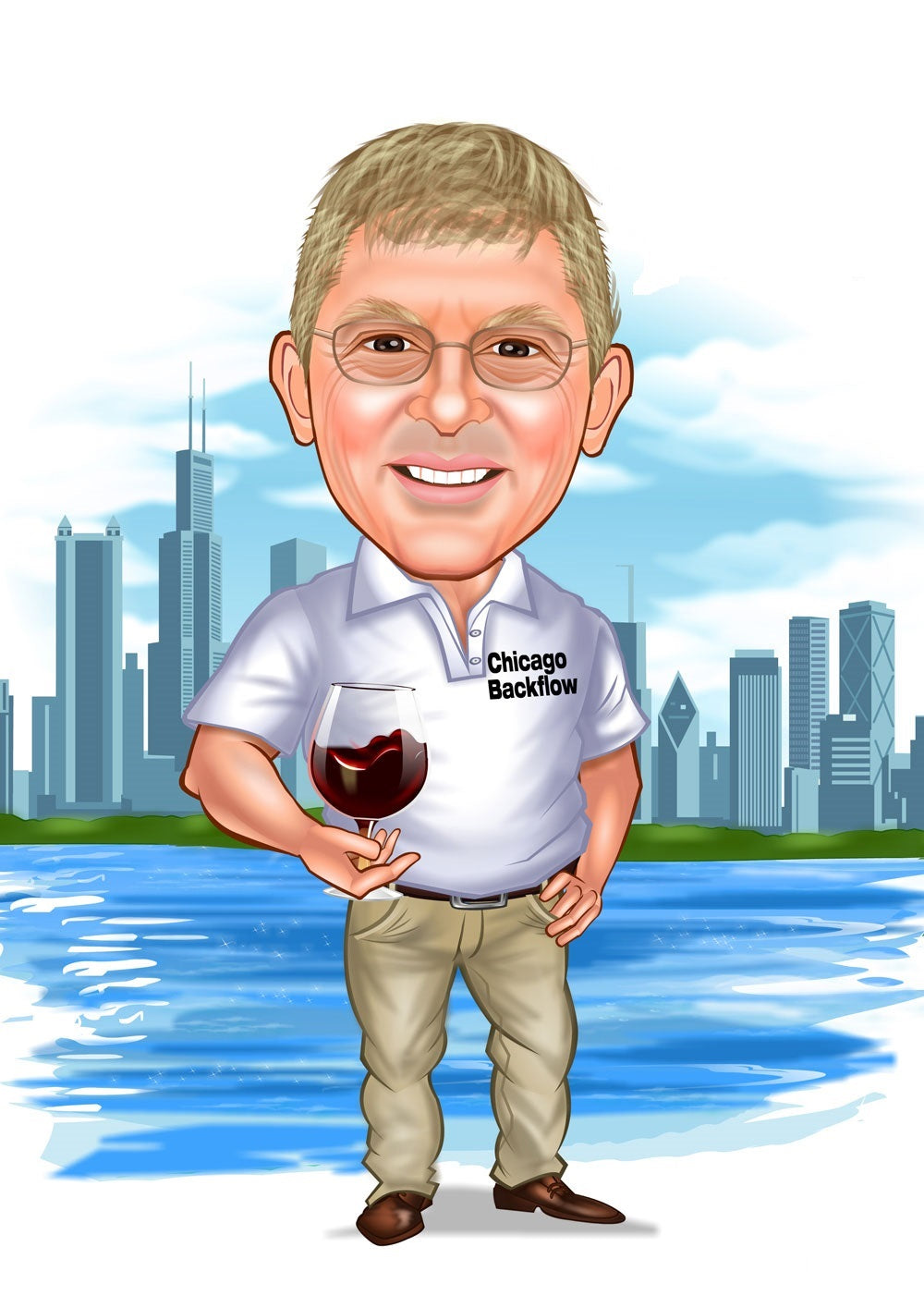 Til ham tema29 (1 person) - karikaturtegning efter dine fotos - Just Karikatur