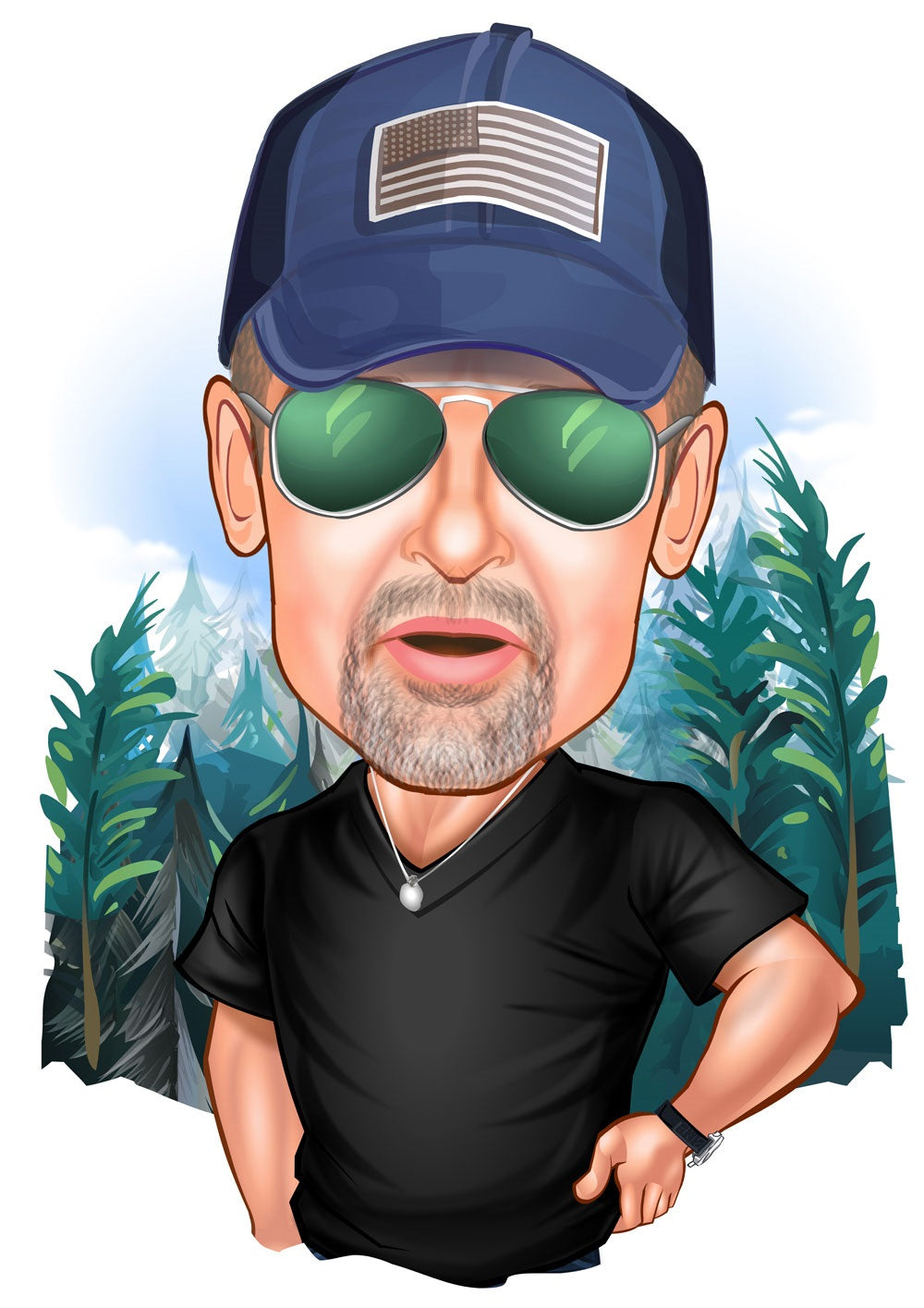 Til ham tema28 (1 person) - karikaturtegning efter dine fotos - Just Karikatur