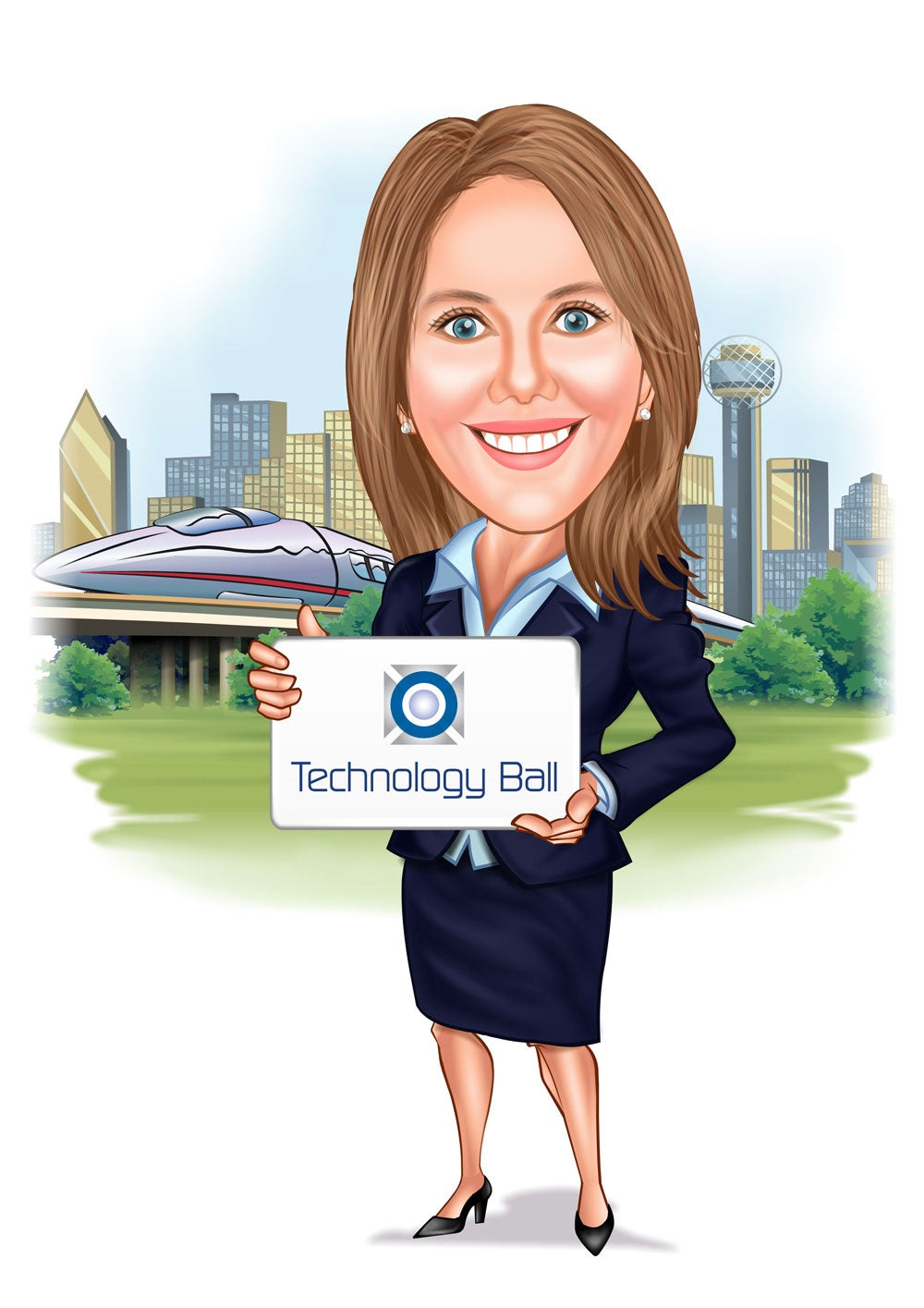 Arbejde & Erhverv tema12 (1 person) - karikaturtegning efter dine fotos - Just Karikatur