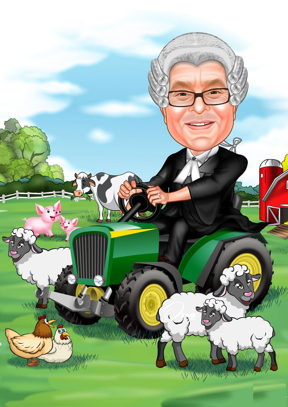 Arbejde & Erhverv tema59 (1 person) - karikaturtegning efter dine fotos - Just Karikatur