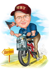 Jubilæum & Afsked tema42 (1 person) - karikaturtegning efter dine fotos - Just Karikatur