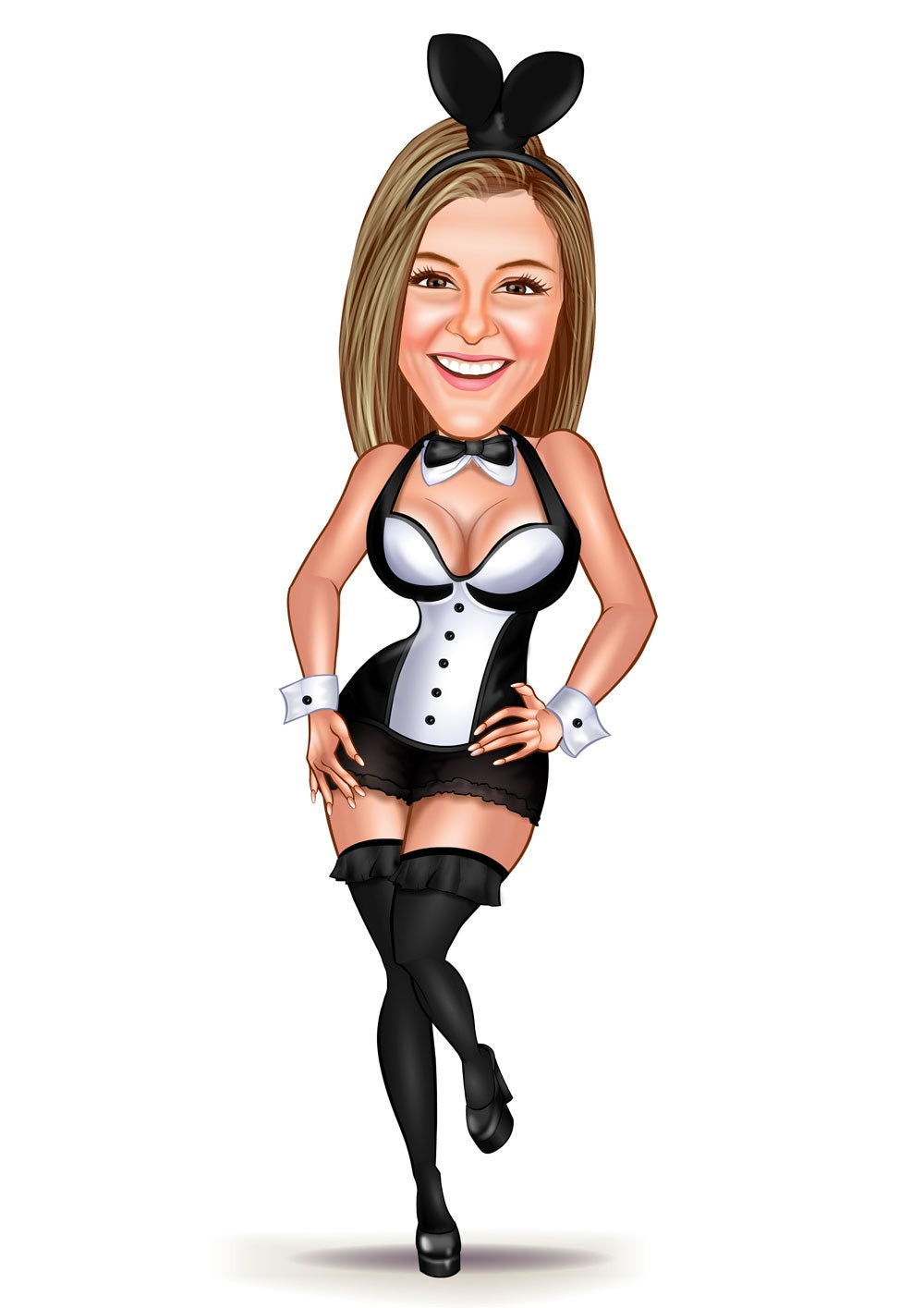 Til hende tema30 (1 person) - karikaturtegning efter dine fotos - Just Karikatur