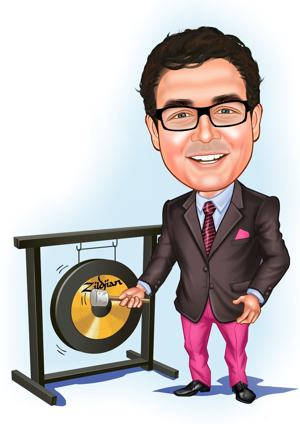 Virksomhed tema49 (1 person) - karikaturtegning efter dine fotos - Just Karikatur