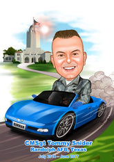 Politi & Militær tema41 (1 person) - karikaturtegning efter dine fotos - Just Karikatur