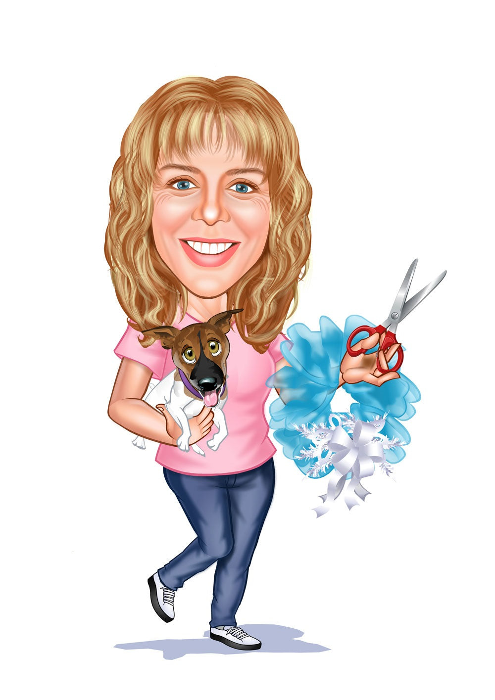 Til hende tema27 (1 person) - karikaturtegning efter dine fotos - Just Karikatur