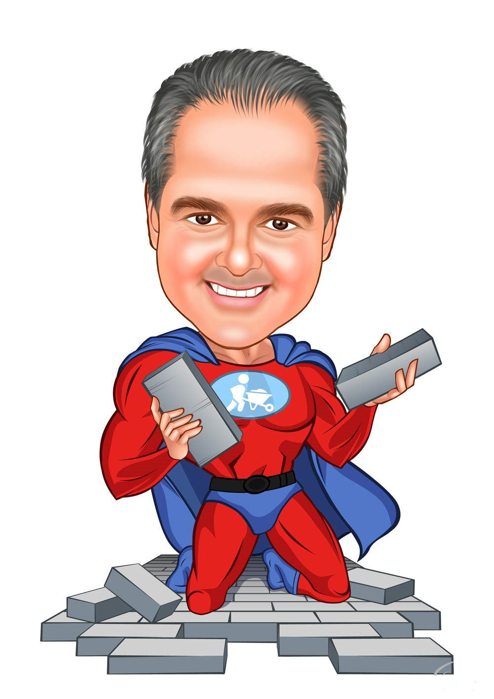 Arbejde & Erhverv tema38 (1 person) - karikaturtegning efter dine fotos - Just Karikatur