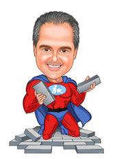 Arbejde & Erhverv tema38 (1 person) - karikaturtegning efter dine fotos - Just Karikatur