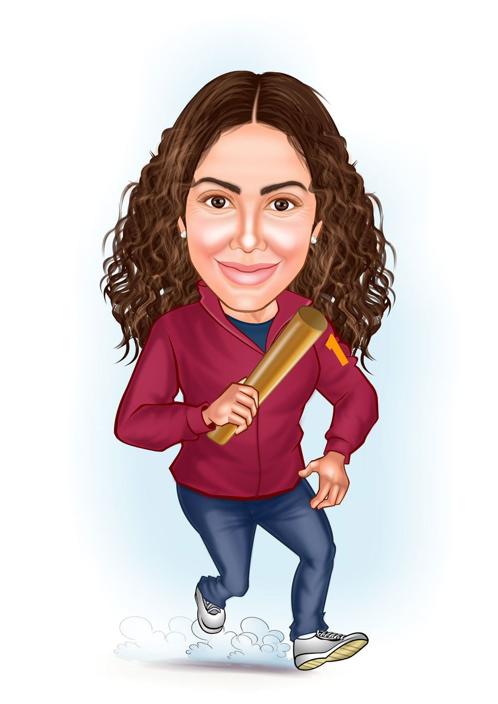 Sports tema6 (1 person) - karikaturtegning efter dine fotos - Just Karikatur