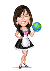 Arbejde & Erhverv tema5 (1 person) - karikaturtegning efter dine fotos - Just Karikatur