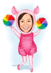 Børn tema9 (1 person) - karikaturtegning efter dine fotos - Just Karikatur