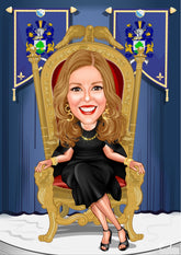 Til hende tema26 (1 person) - karikaturtegning efter dine fotos - Just Karikatur